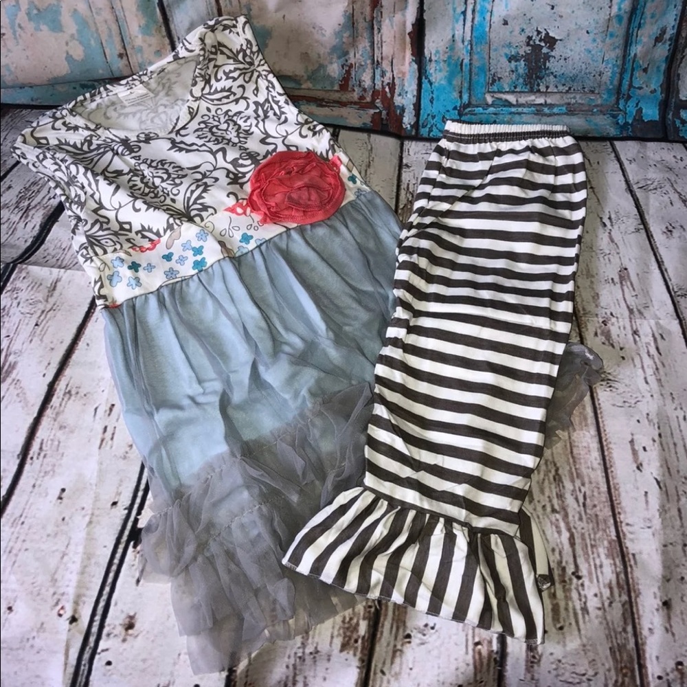 Grey Floral Three Piece Set